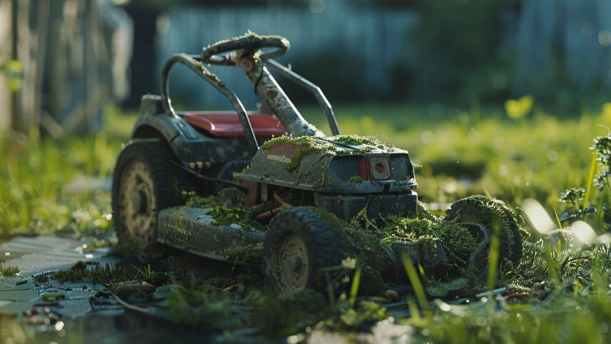 Cleaning process step by step for maintaining the efficiency of the mower.