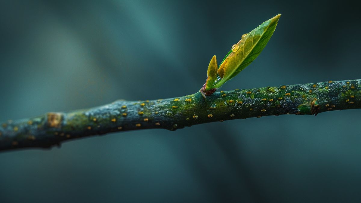 Angled cut on a plant stem for optimal healing.