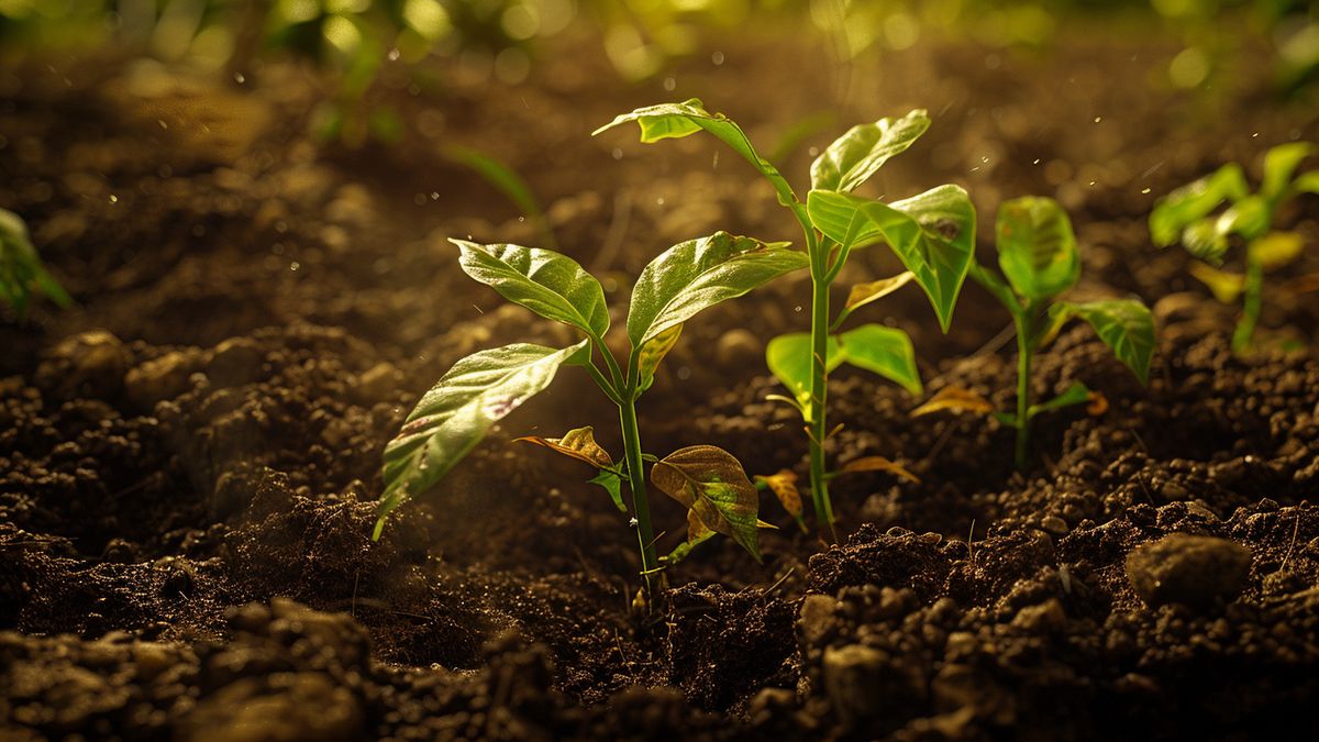 Light, welldrained soil with plant cuttings inserted at second node.